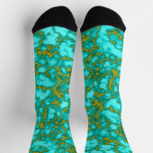 Turquoise en Gold Pattern Sokken (Top)