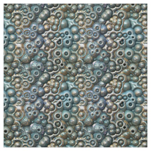 Turquoise en Gold Pattern Stof (Swatch)