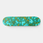 Turquoise en Gold Persoonlijk Skateboard (Horizontaal)
