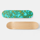 Turquoise en Gold Persoonlijk Skateboard (Horizontaal)