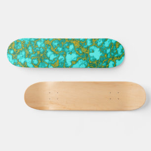 Turquoise en Gold Persoonlijk Skateboard