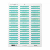 Turquoise en Gold Polka Dot Adresetiketten Etiket (Full Sheet)