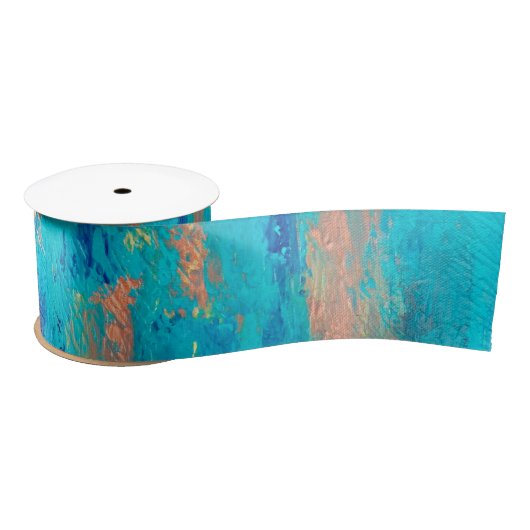 Turquoise en Gold Ribbon Satijnen Lint (Spoel)