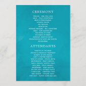  Turquoise en Gold Shabby-Chic Wedding Programmakaart (Achterkant)