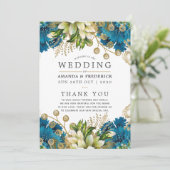  Turquoise en Gold Shabby-Chic Wedding Programmakaart (Staand voorkant)