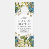  Turquoise en Gold Shabby Floral Wedding Deurhanger (Voorkant)