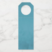 Turquoise en Gold Shabby Floral Wedding Flessenhanger (Achterkant)