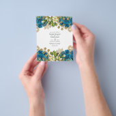  Turquoise en Gold Shabby Floral Wedding Flyer (Hand)