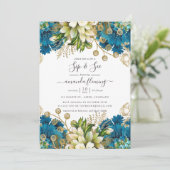  Turquoise en Gold Shabby Sip en See Kaart (Staand voorkant)