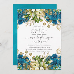 Turquoise en Gold Shabby Sip en See Kaart