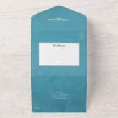  Turquoise en Gold Shabby Wedding All In One Uitnodiging (Buitenkant)