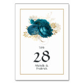  Turquoise en Gold Shabby Wedding Kaart (Achterkant)