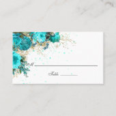 Turquoise en Gold Shabby Wedding Plaatskaartje (Voorkant)