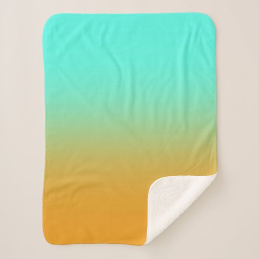 Turquoise en Gold Sherpa Deken (Voorkant)