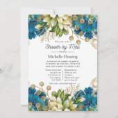  Turquoise en Gold Shower per Mail Kaart (Voorkant)