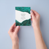 Turquoise en Gold Strata Agate Wedding Flyer (Hand)