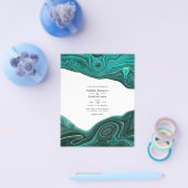 Turquoise en Gold Strata Agate Wedding Flyer (Enkel)