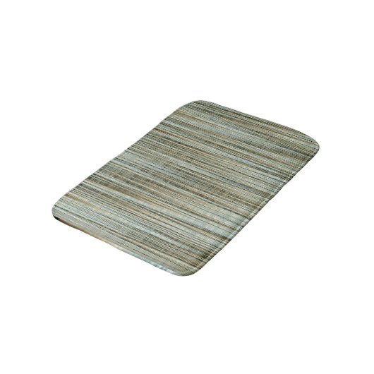 Turquoise en Gold Striped Pattern Badmat (Gekanteld)