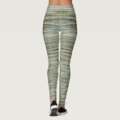 Turquoise en Gold Striped Pattern Leggings (Achterkant)