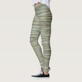 Turquoise en Gold Striped Pattern Leggings (Links)