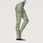 Turquoise en Gold Striped Pattern Leggings (Rechts)