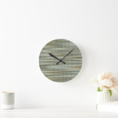 Turquoise en Gold Striped Pattern Ronde Klok (Huis)
