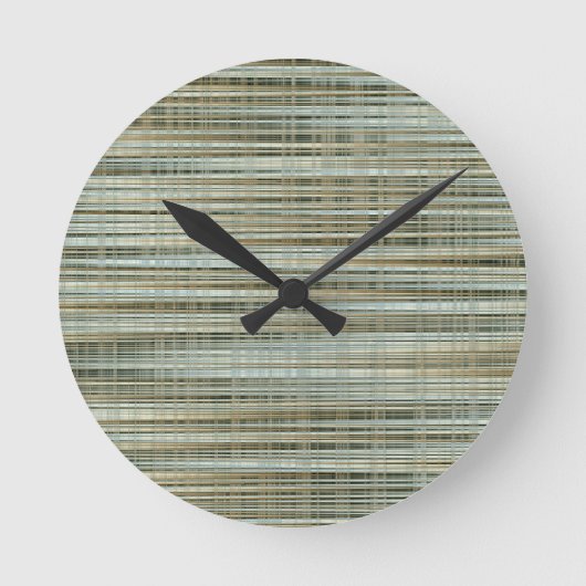 Turquoise en Gold Striped Pattern Ronde Klok (Voorkant)