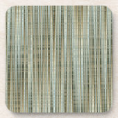 Turquoise en Gold Striped Pattern Sierkussen Bier Onderzetter (Voorkant)