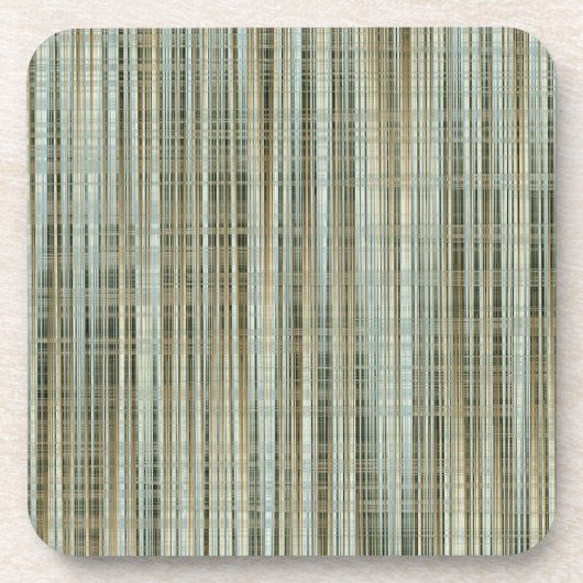 Turquoise en Gold Striped Pattern Sierkussen Bier Onderzetter (Voorkant)