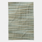 Turquoise en Gold Striped Pattern Theedoek (Verticaal)