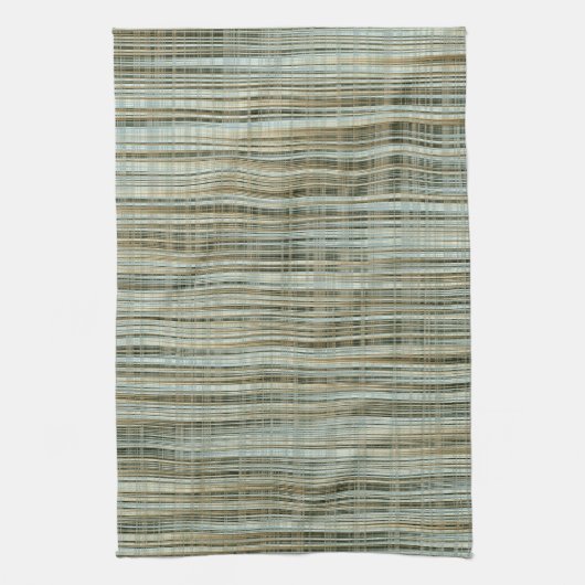 Turquoise en Gold Striped Pattern Theedoek (Verticaal)