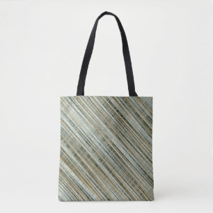 Turquoise en Gold Striped Pattern Tote Bag