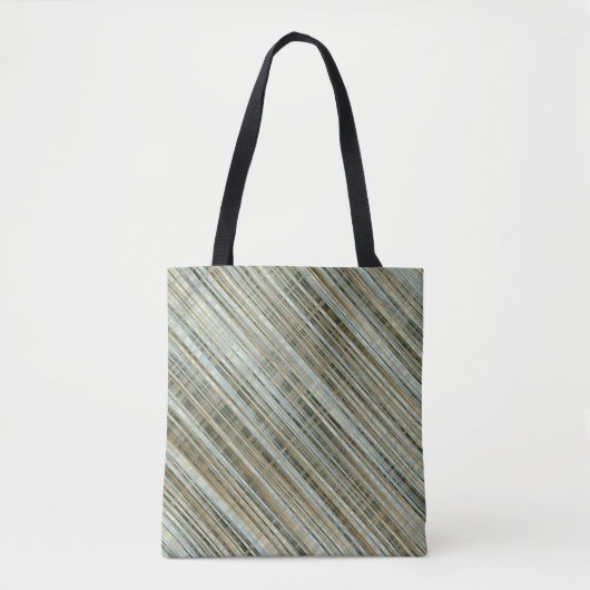 Turquoise en Gold Striped Pattern Tote Bag (Voorkant)