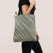 Turquoise en Gold Striped Pattern Tote Bag (Dichtbij)