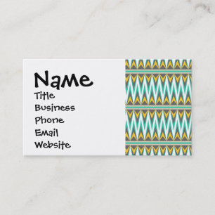 Turquoise en Gold Tribal Arrowiad Zigzags Design Visitekaartje