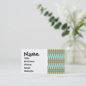 Turquoise en Gold Tribal Arrowiad Zigzags Design Visitekaartje (Staand voorkant)