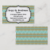 Turquoise en Gold Tribal Arrowiad Zigzags Design Visitekaartje (Voorkant / Achterkant)