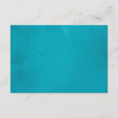 Turquoise en Gold Wedding Accommodations Informatiekaartje (Achterkant)