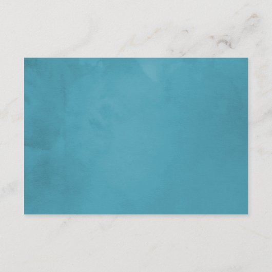 Turquoise en Gold Wedding Accommodations Informatiekaartje (Achterkant)