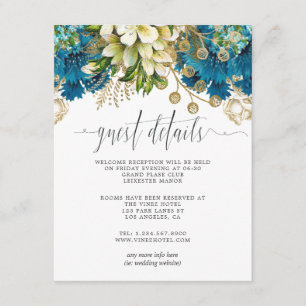Turquoise en Gold Wedding Guest - Gegevens Informatiekaartje