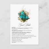  Turquoise en Gold Wedding Guest - Gegevens Informatiekaartje (Voorkant)