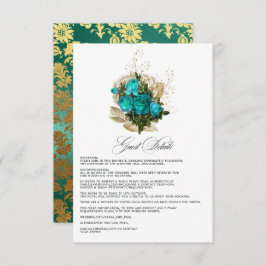  Turquoise en Gold Wedding Guest - Gegevens Informatiekaartje