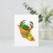 Turquoise en Golden Hermit Crab Briefkaart (Staand voorkant)