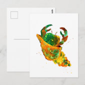 Turquoise en Golden Hermit Crab Briefkaart (Voorkant / Achterkant)