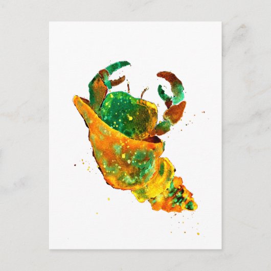 Turquoise en Golden Hermit Crab Briefkaart (Voorkant)