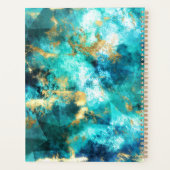 Turquoise en Goud Abstract Marmeren Ontwerp Planner (Achterkant)