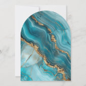 Turquoise en goud Agate Valima Uitnodiging (Achterkant)