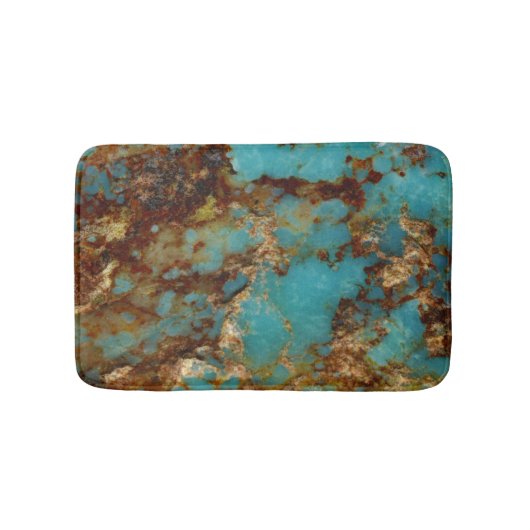 Turquoise en goud badmat (Voorkant)