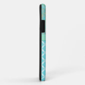 Turquoise en Goud Damast Aangepast Monogram Patroo Case-Mate iPhone Case (Achterkant/rechts)