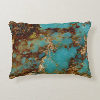Turquoise en goud decoratief kussen